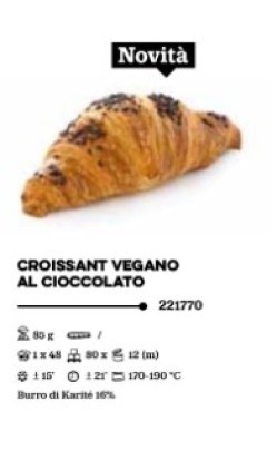 Croissant vegano al cioccolato Mediterranea Surgelati Teramo Abruzzo